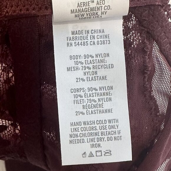 NWT Aerie Maroon Real Power Wireless Push Up Joy Convertible Lace Bra - 34C - Picture 5 of 10